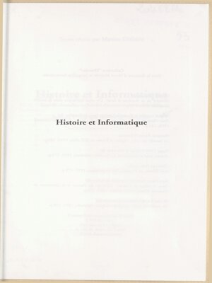 cover image of Histoire et informatique